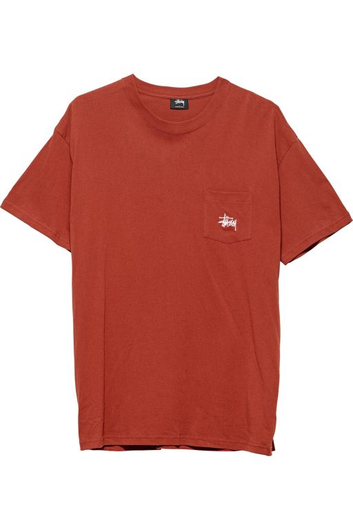 Stussy Mens Graffiti Pocket T Shirt Red - EBIAW8924